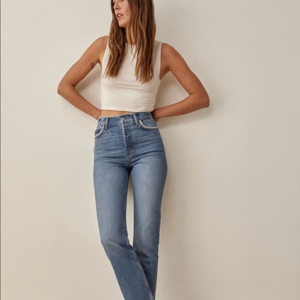 Reformation high rise stardust jeans